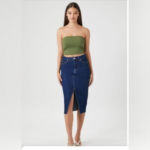 F21 Midi nonstretch denim skirt NWT